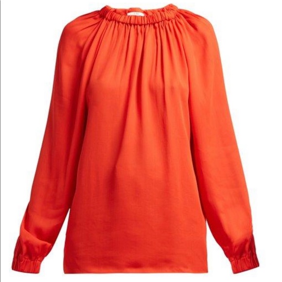 Tibi Tops Tibi Red Viscose Georgette Tie Back Top Nwt Size